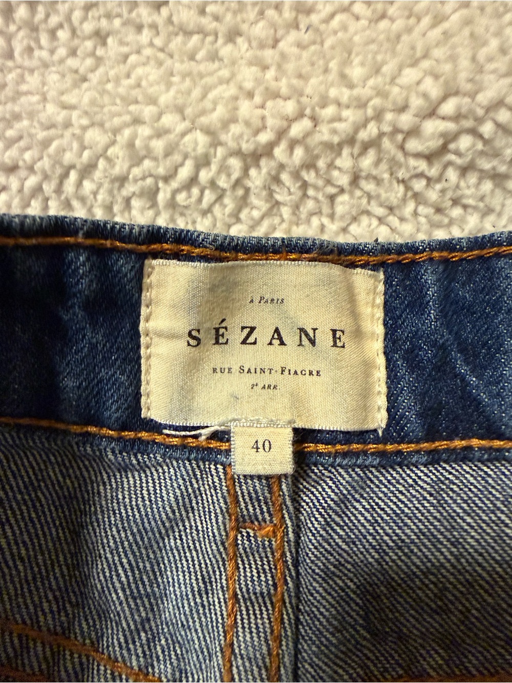 Sézane Flint Trousers Dark Blue High Waisted Cargo Wide Leg Jeans Size 40 FR 8 - Picture 11 of 13